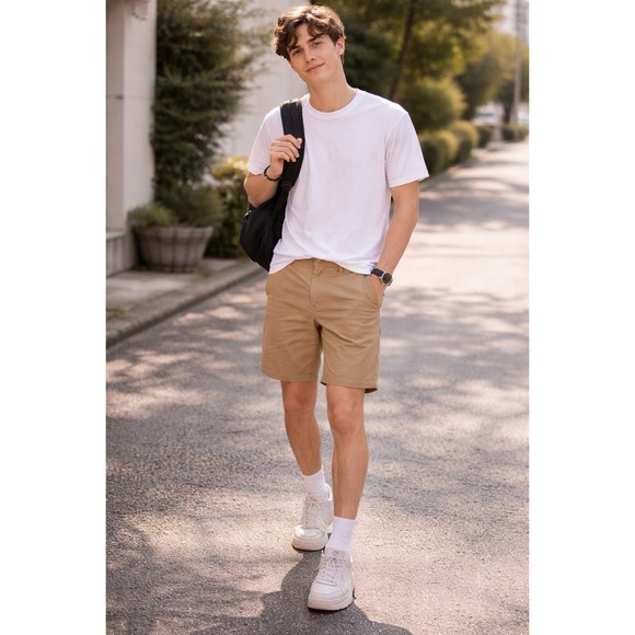 Nautica Other - Nautica Deck Shorts Mens 33W Khaki Tan Classic Fit Cotton Casual Chino